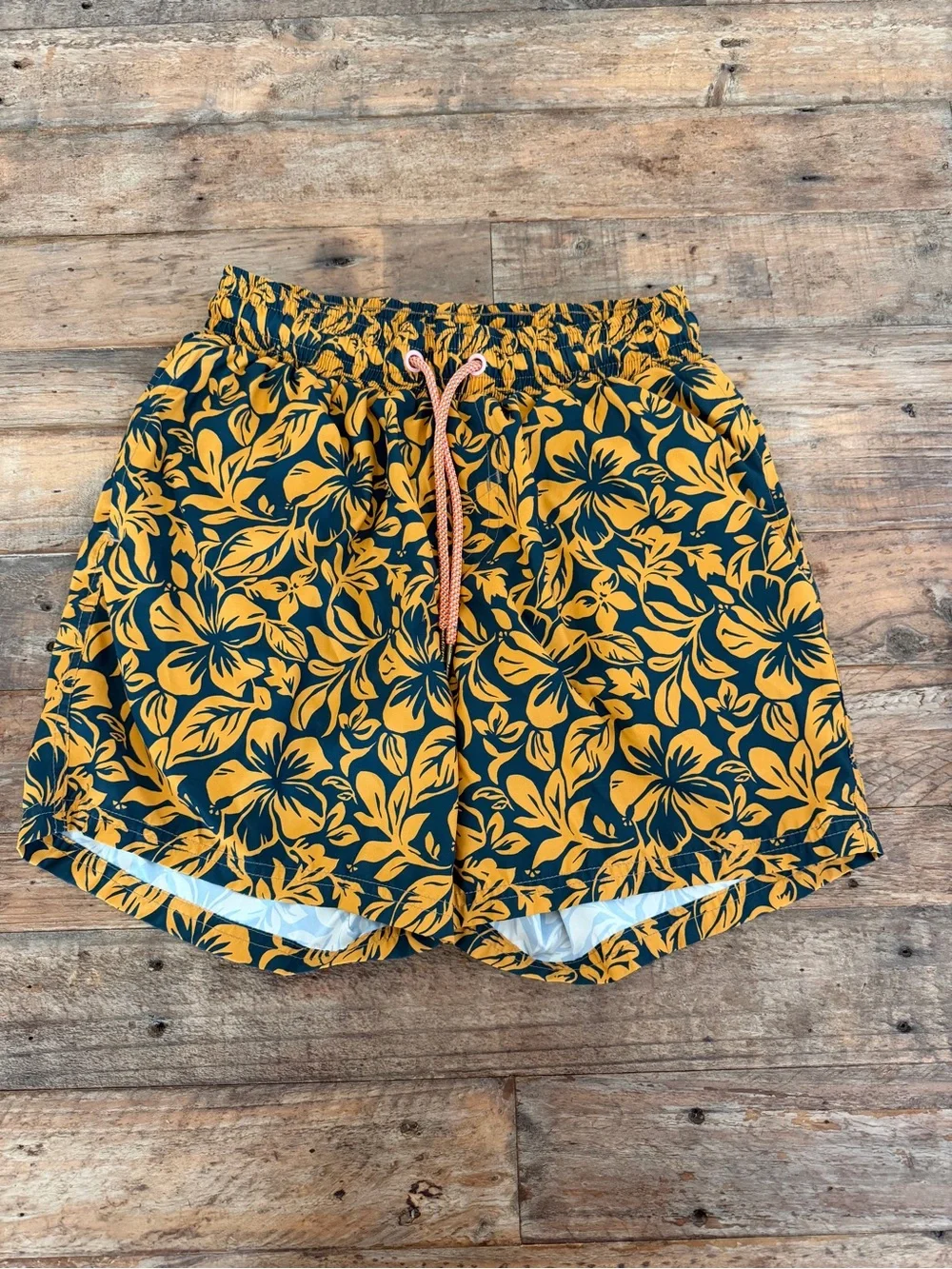 Maaji Navy and Yellow Floral Swim Shorts